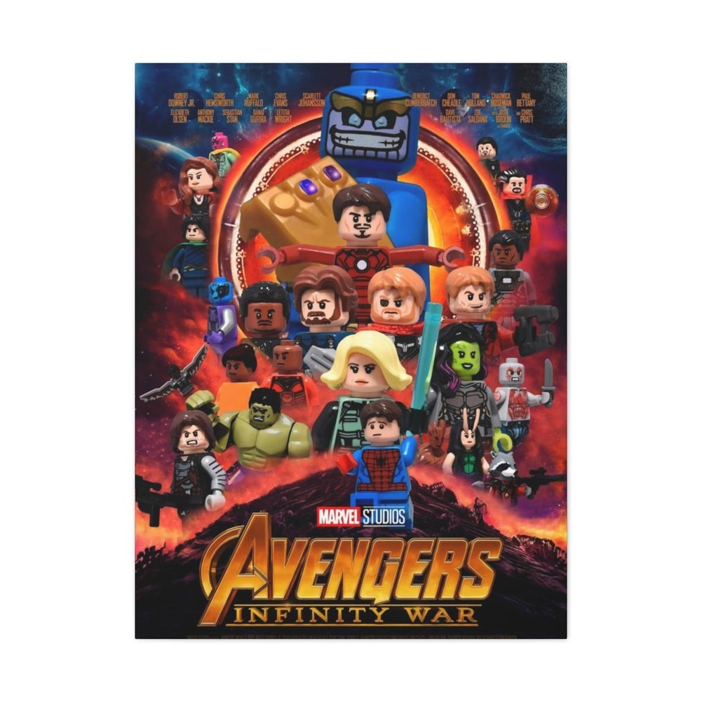 MOC NON LEGO Avengers Infinity Wars LEGO Movie Wall Art Canvas Art With Backing.