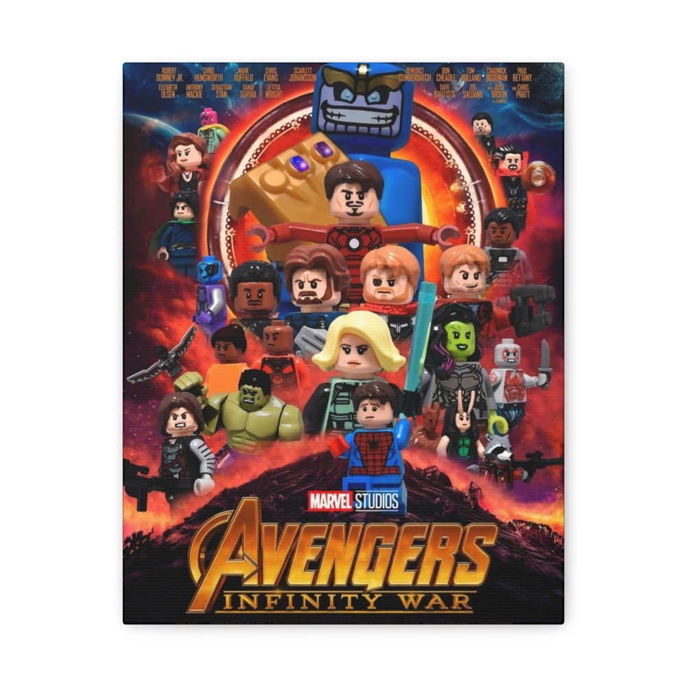 MOC NON LEGO Avengers Infinity Wars LEGO Movie Wall Art Canvas Art With Backing.