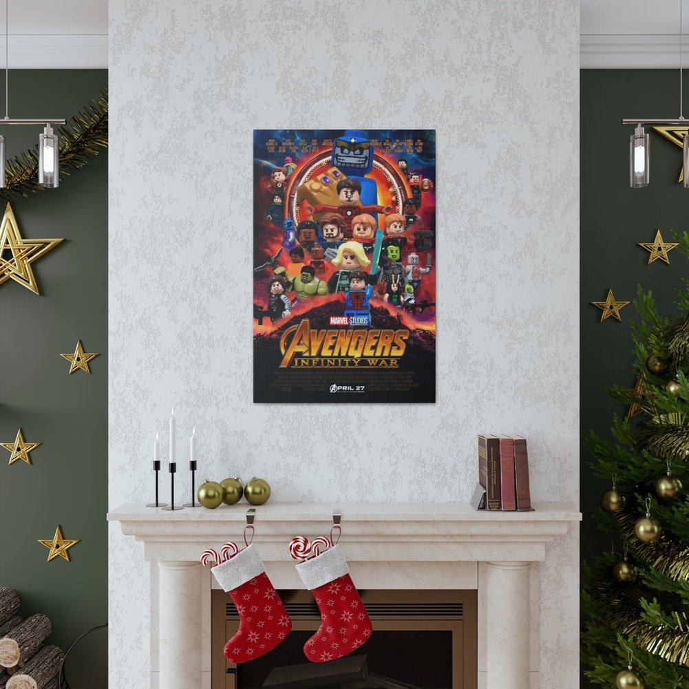 Avengers Infinity Wars LEGO Movie Wall Art Canvas Art With Backing. Jurassic Bricks