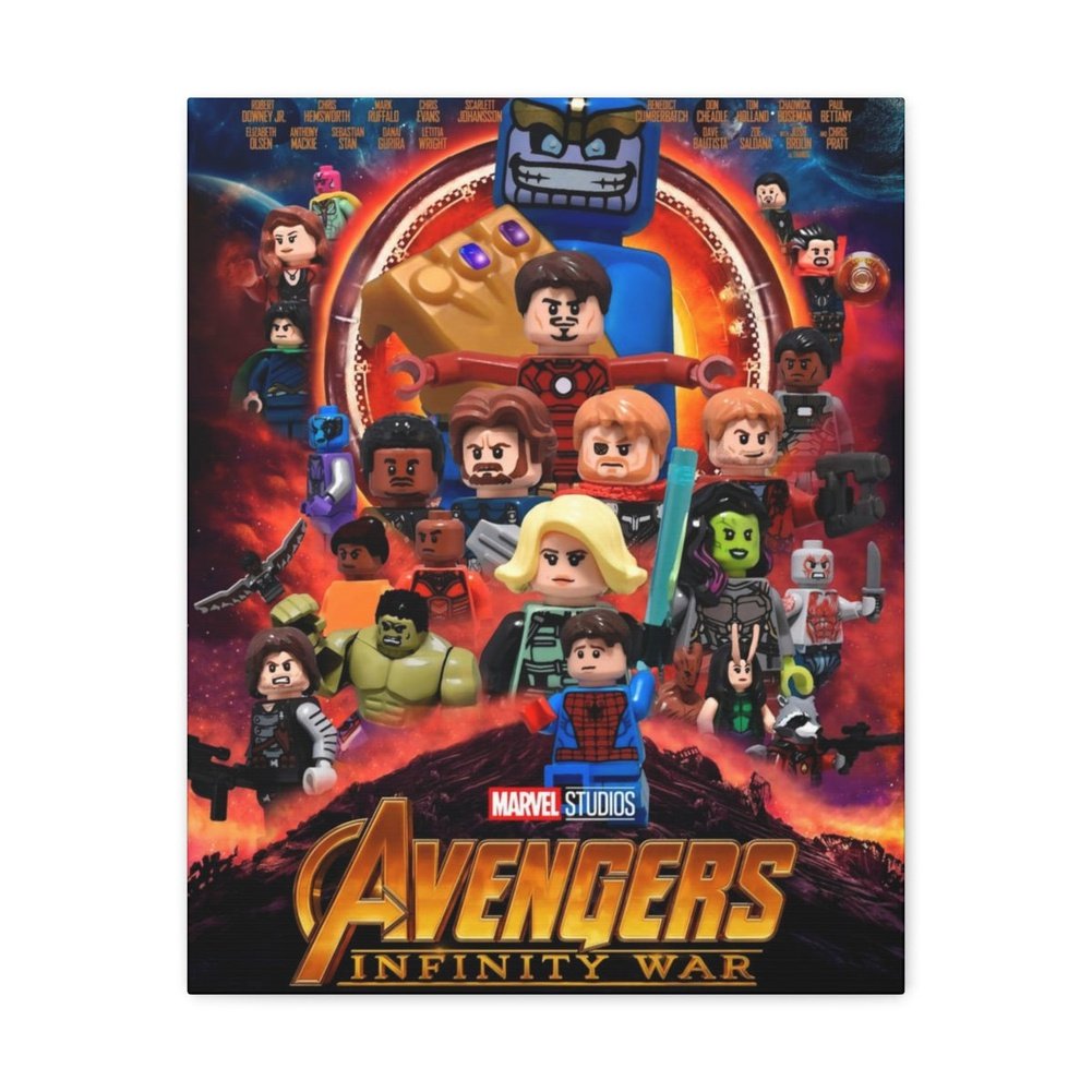 MOC NON LEGO Avengers Infinity Wars LEGO Movie Wall Art Canvas Art With Backing.