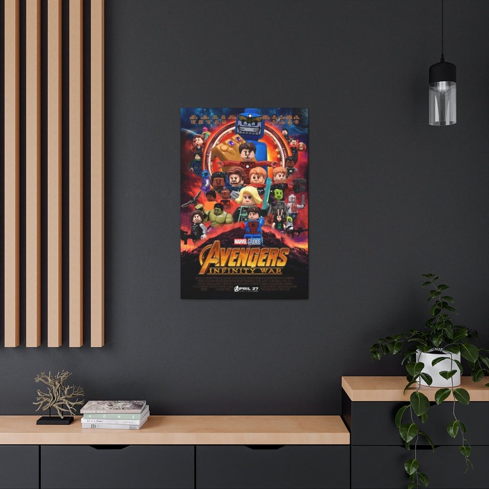 Avengers Infinity Wars LEGO Movie Wall Art Canvas Art With Backing. Jurassic Bricks