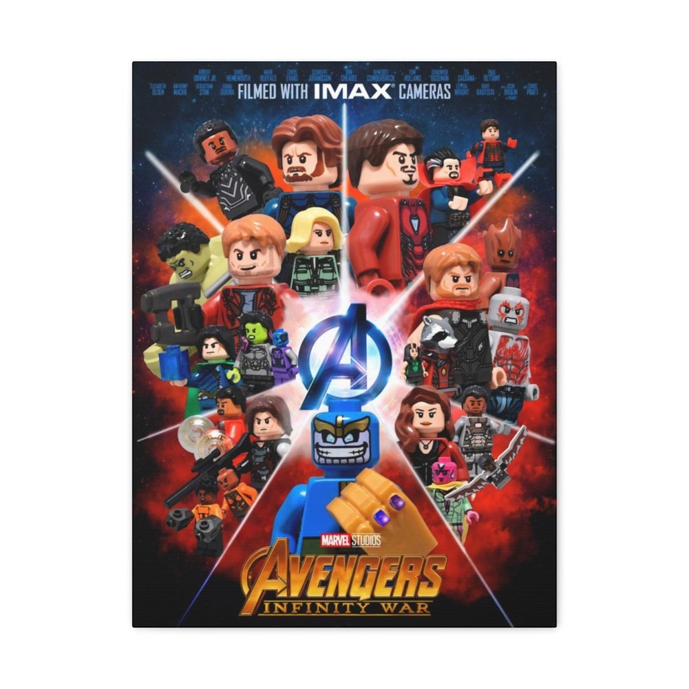 MOC NON LEGO Avengers Infinity Wars v2 LEGO Movie Wall Art Canvas Art With Backing.