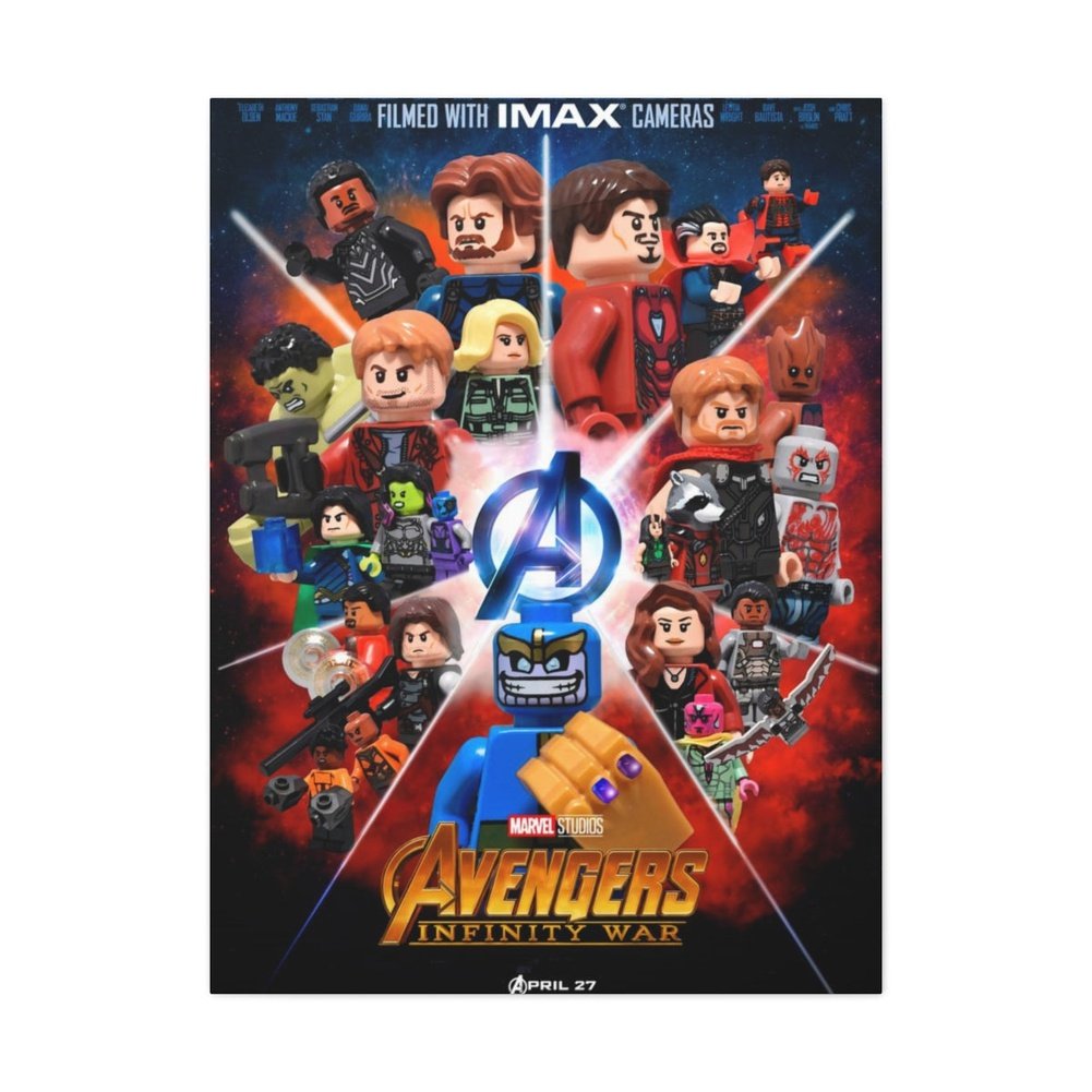 MOC NON LEGO Avengers Infinity Wars v2 LEGO Movie Wall Art Canvas Art With Backing.