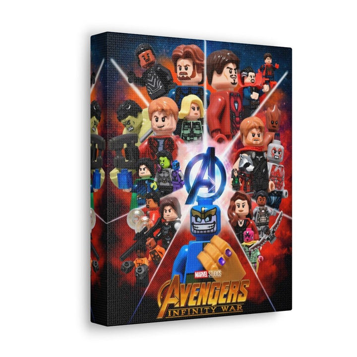 Avengers Infinity Wars v2 LEGO Movie Wall Art Canvas Art With Backing. Jurassic Bricks