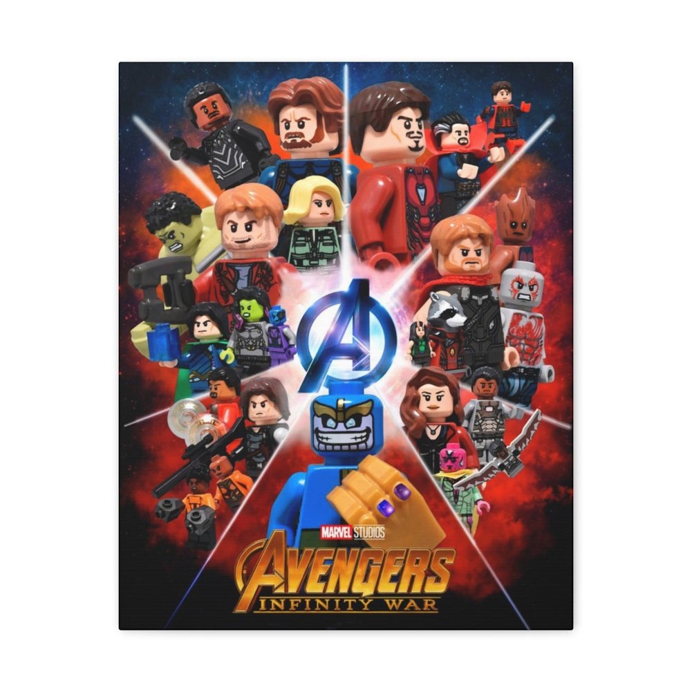 MOC NON LEGO Avengers Infinity Wars v2 LEGO Movie Wall Art Canvas Art With Backing.