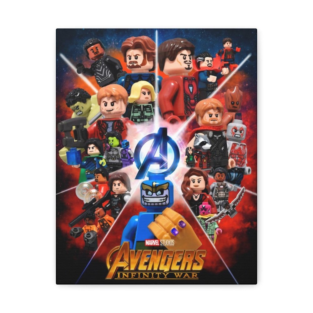 MOC NON LEGO Avengers Infinity Wars v2 LEGO Movie Wall Art Canvas Art With Backing.