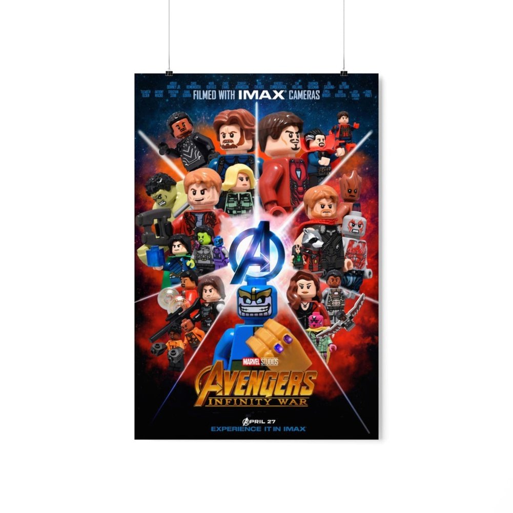 MOC NON LEGO Avengers Infinity Wars v2 LEGO Movie Wall Art POSTER ONLY