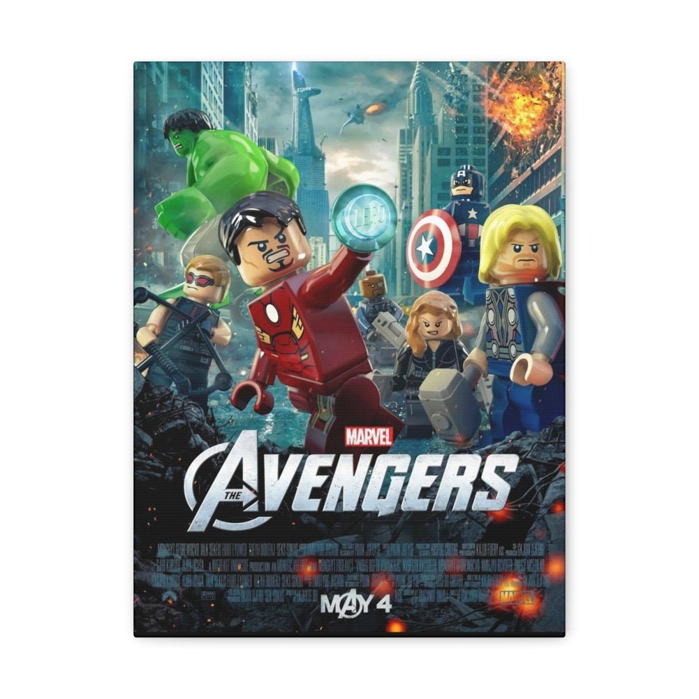 MOC NON LEGO Avengers LEGO Movie Wall Art Canvas Art With Backing.