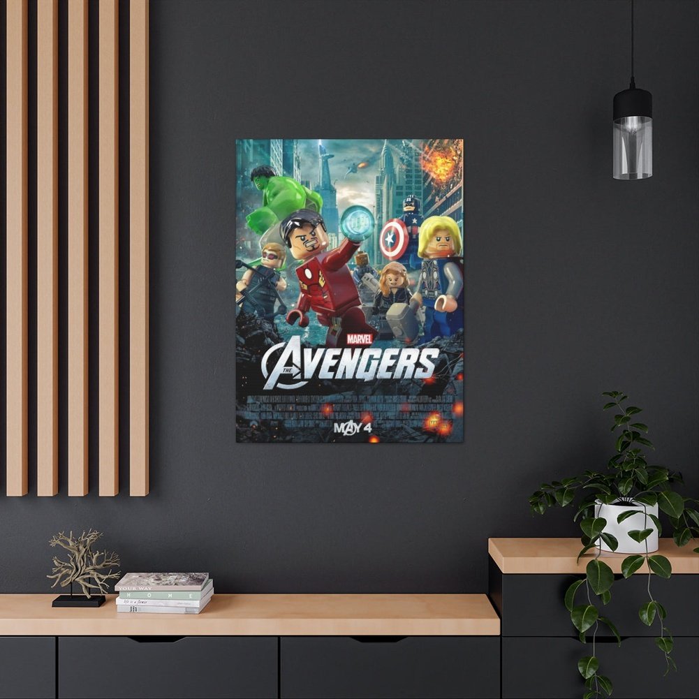 Avengers LEGO Movie Wall Art Canvas Art With Backing. Jurassic Bricks