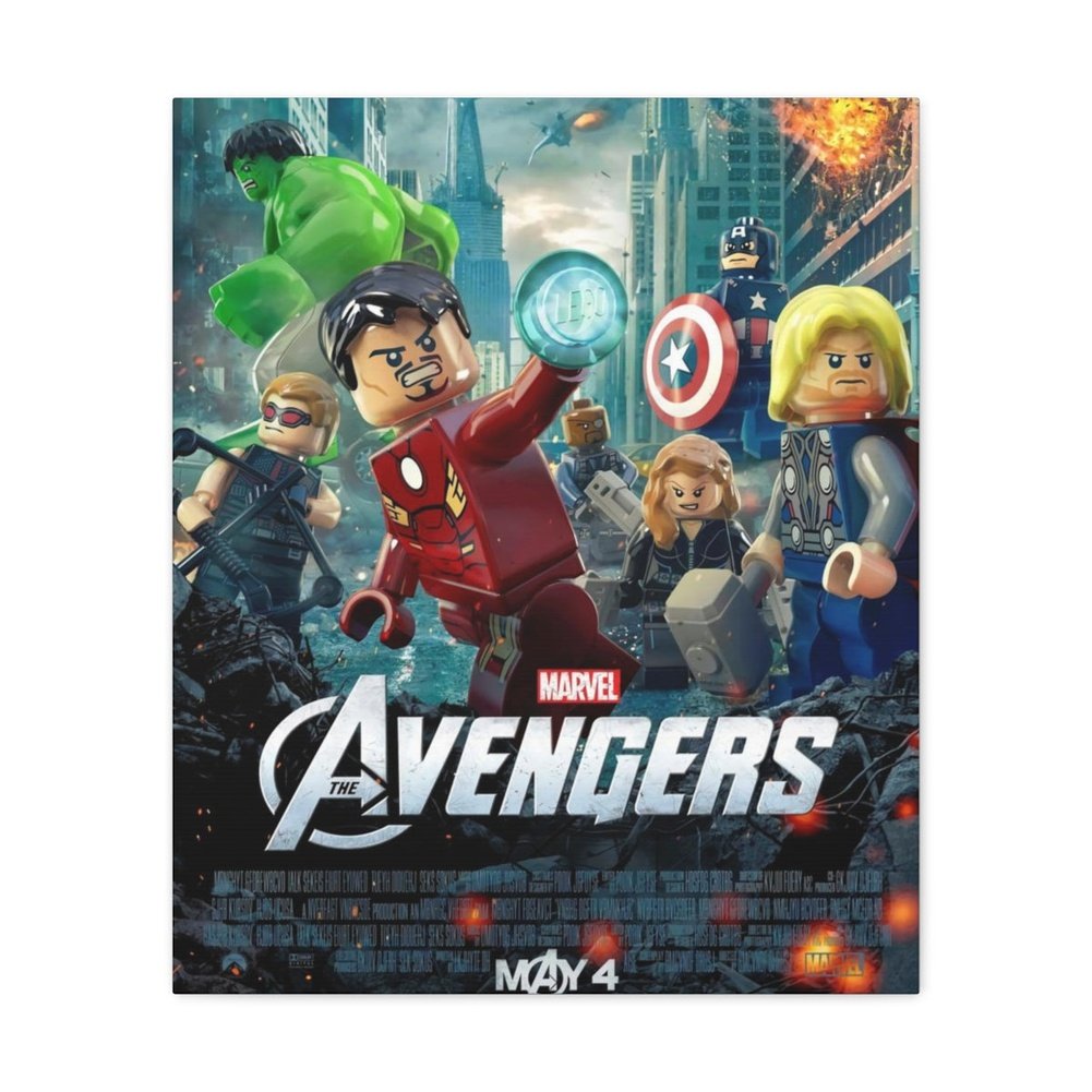 MOC NON LEGO Avengers LEGO Movie Wall Art Canvas Art With Backing.