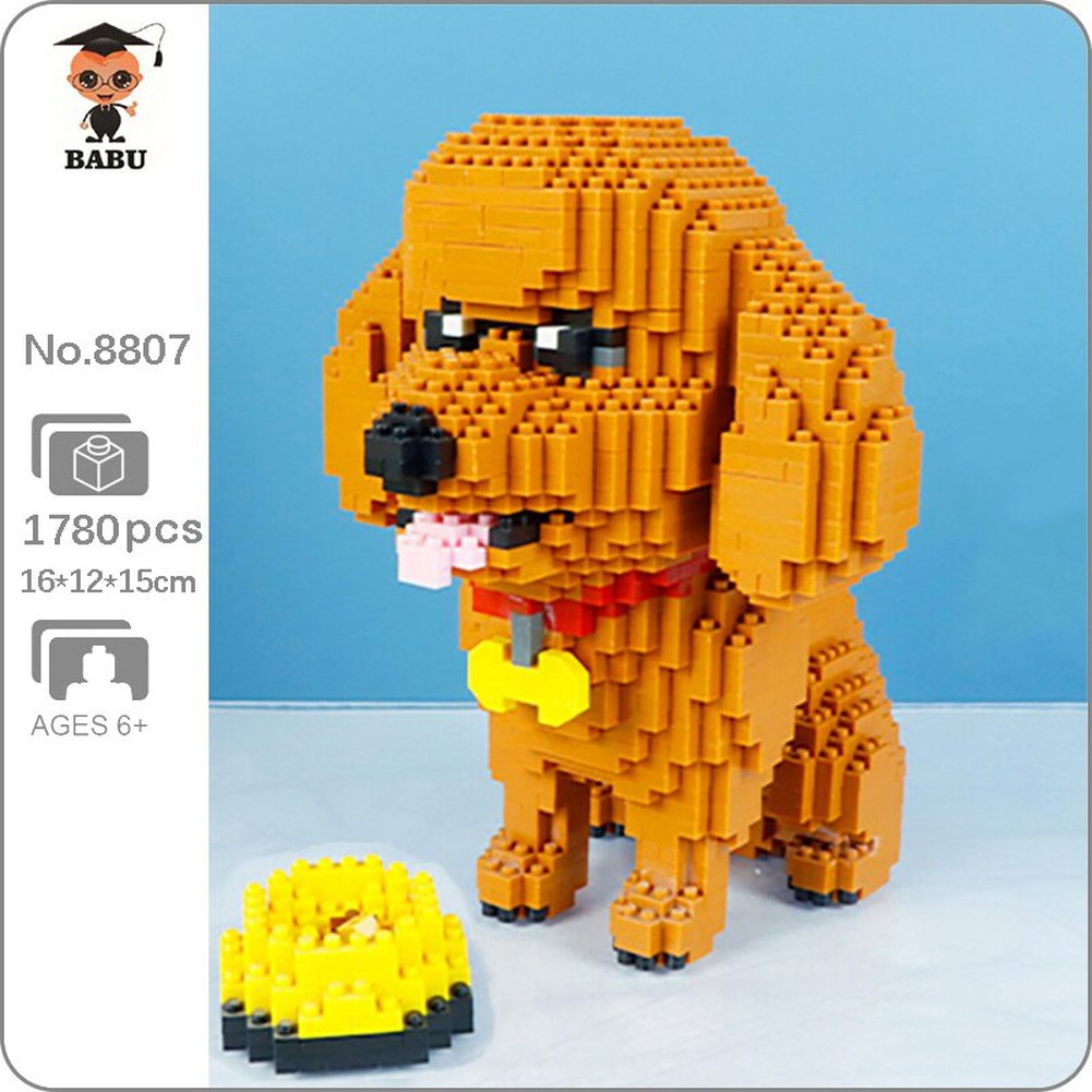 MOC NON LEGO Babu Shiba Inu Dog Poodle Bulldog Jiji Cat God of Wealth Fortune Money Animal Pet Mini Diamond Blocks Bricks Building Toy no Box