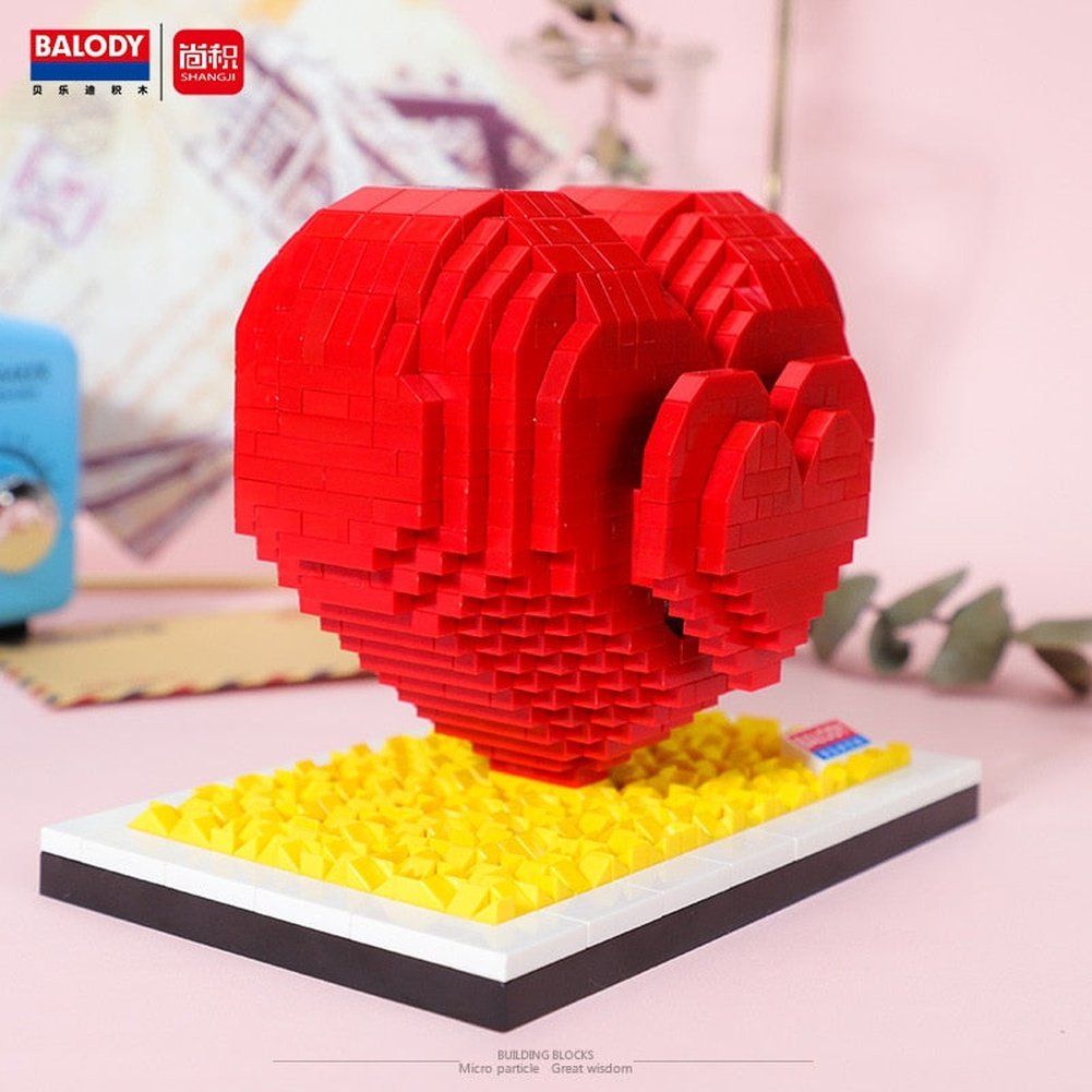 MOC NON LEGO Mini Blocks Red Heart Rose Building Bricks for Lover Wife  Girlfriend Present Valentine Fun Toys Juguetes Princess