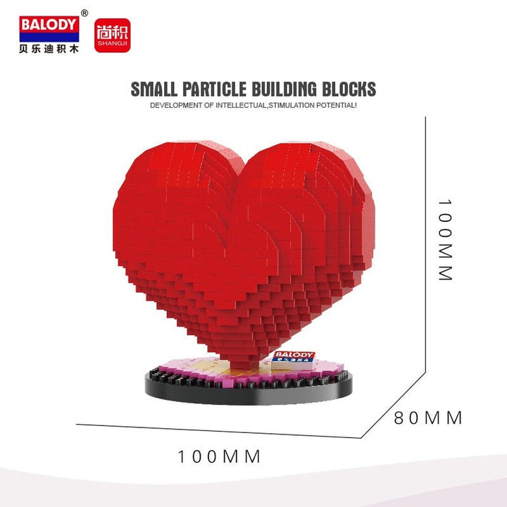 MOC NON LEGO Mini Blocks Red Heart Rose Building Bricks for Lover Wife  Girlfriend Present Valentine Fun Toys Juguetes Princess