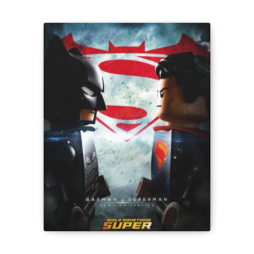 MOC NON LEGO Batman VS Superman LEGO Movie Wall Art Canvas Art With Backing.