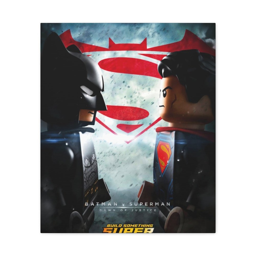 MOC NON LEGO Batman VS Superman LEGO Movie Wall Art Canvas Art With Backing.