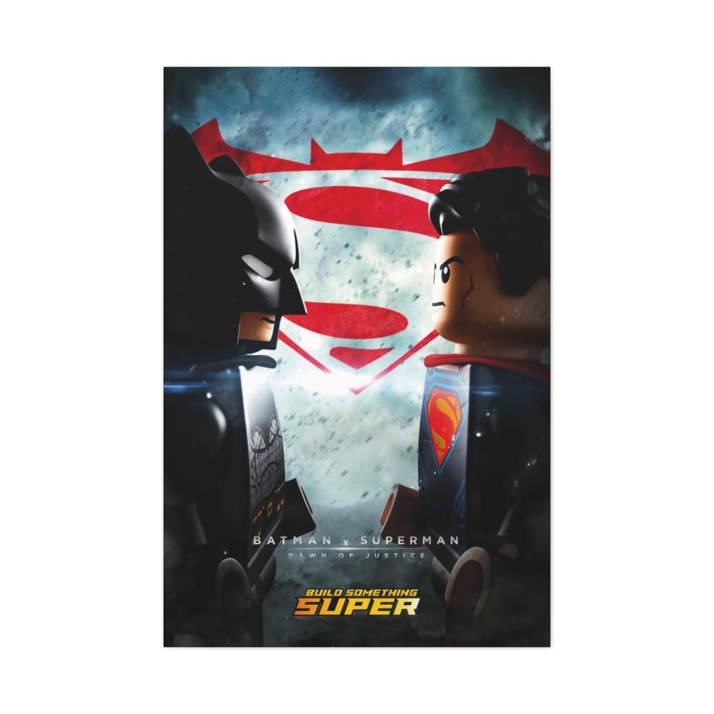 MOC NON LEGO Batman VS Superman LEGO Movie Wall Art Canvas Art With Backing.