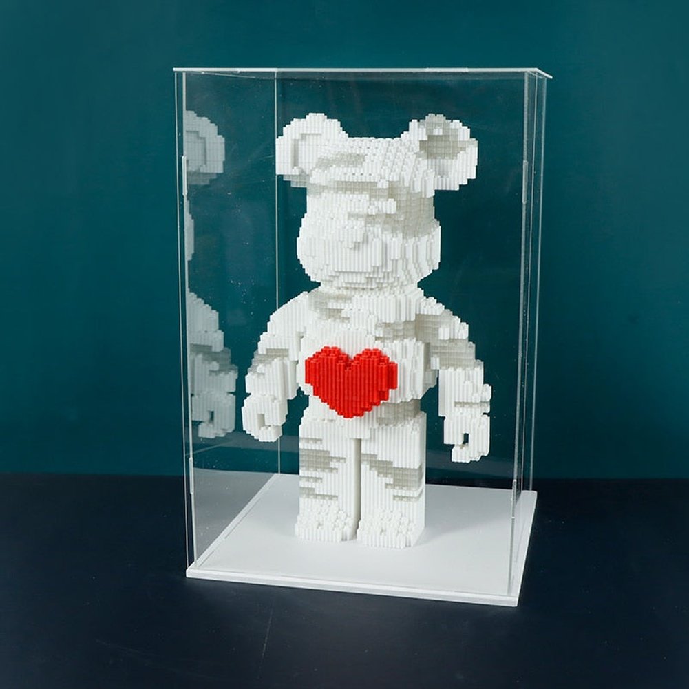 Bearbrick Transparent Acrylic Display Box Micro Building Blocks 40cm Dustproof Mini Bricks Toy Collection Showcase For Bearbrick Jurassic Bricks