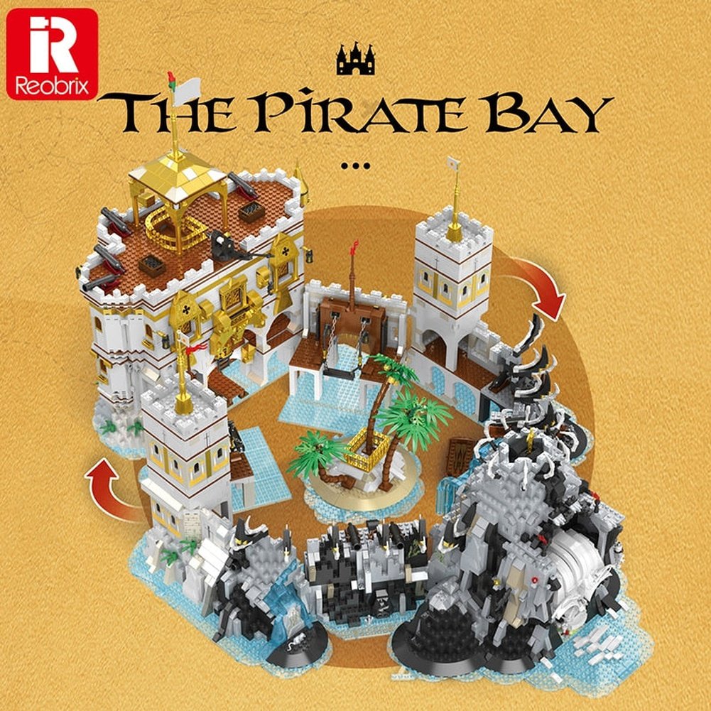 Block 4168PCS  Medieval Noble The Royal Bay Castle Model  Caribbeaned Navigation Assemble Building Blocks Boys Bricks Jurassic Bricks