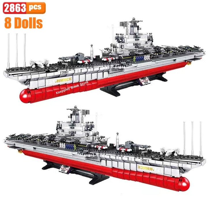 Block Aircraft Carrier With LED Building Blocks Military Battleship Brick Weapon Warship Toys Warcraft Ship Boat Jurassic Bricks