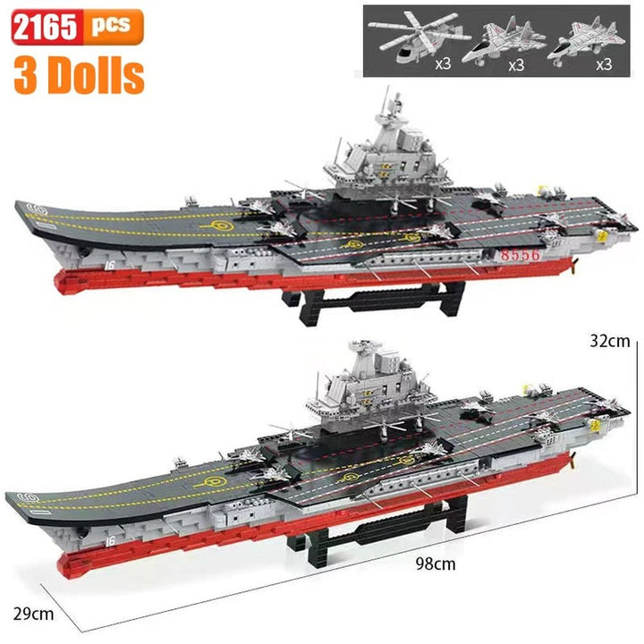 Block Aircraft Carrier With LED Building Blocks Military Battleship Brick Weapon Warship Toys Warcraft Ship Boat Jurassic Bricks