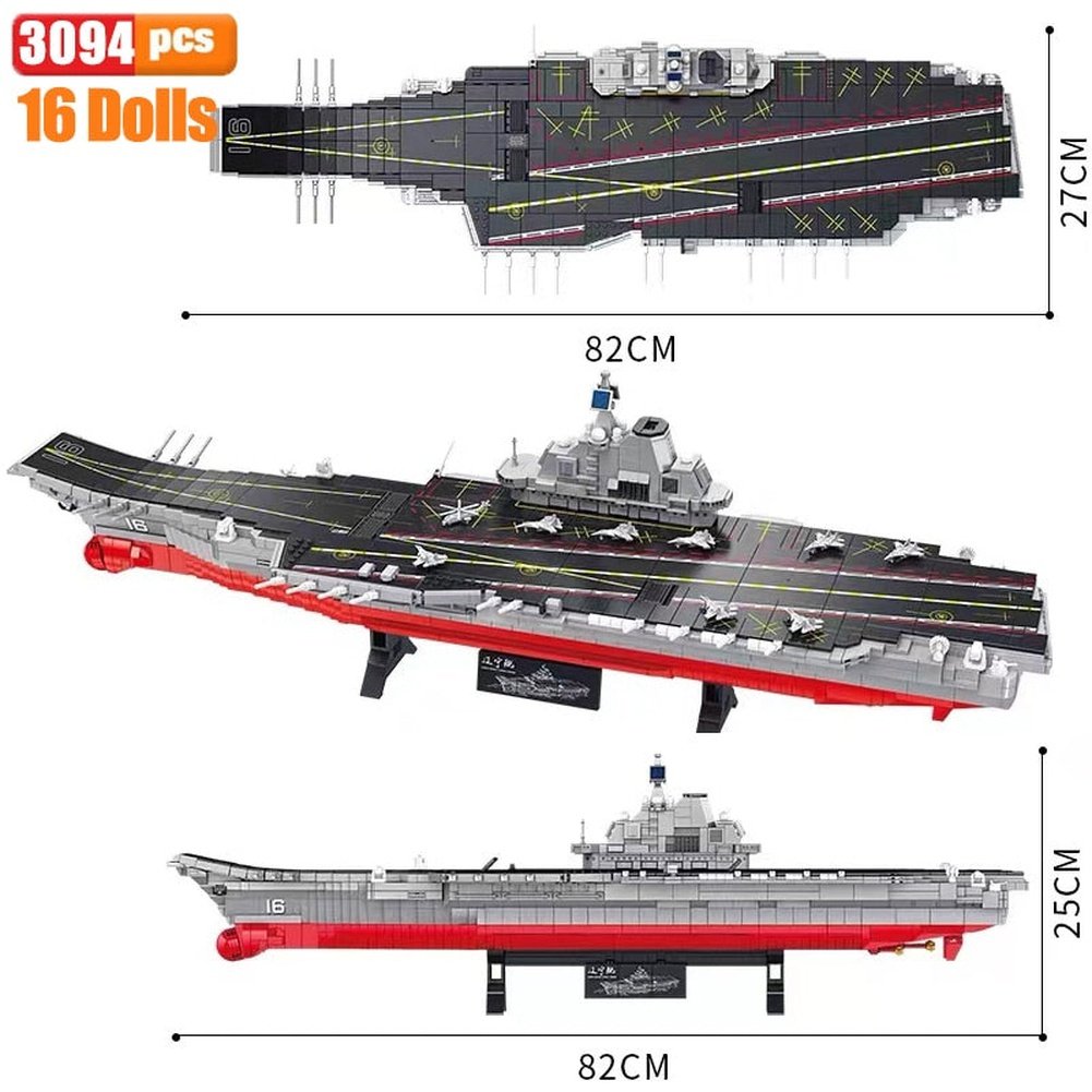 Block Aircraft Carrier With LED Building Blocks Military Battleship Brick Weapon Warship Toys Warcraft Ship Boat Jurassic Bricks