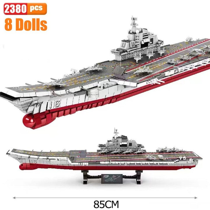 Block Aircraft Carrier With LED Building Blocks Military Battleship Brick Weapon Warship Toys Warcraft Ship Boat Jurassic Bricks