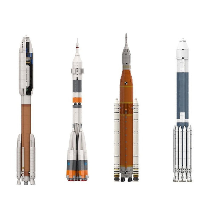 BuildMoc Delta IV Heavy With Parker Solar Probe Saturn V Scale Rocket Building Blocks Set Mars Exploration Vehicle Children Toys K&B Brick Store