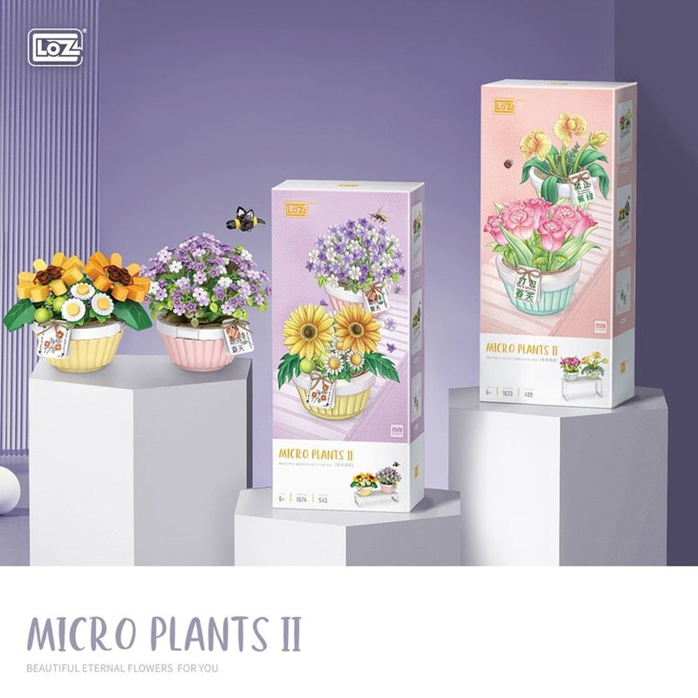 Building Block MINI 3D Flower Bouquet MOC Romantic Eternal Plant Potted Decoration Bricks Valentine&#39;s Day Girls Toys Kids Gifts K&B Brick Store