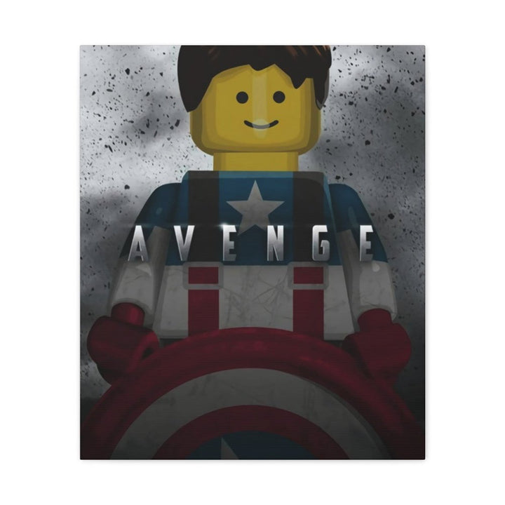 MOC NON LEGO Captain America LEGO Movie Wall Art Canvas Art With Backing.