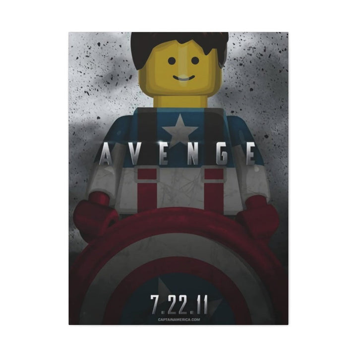 MOC NON LEGO Captain America LEGO Movie Wall Art Canvas Art With Backing.