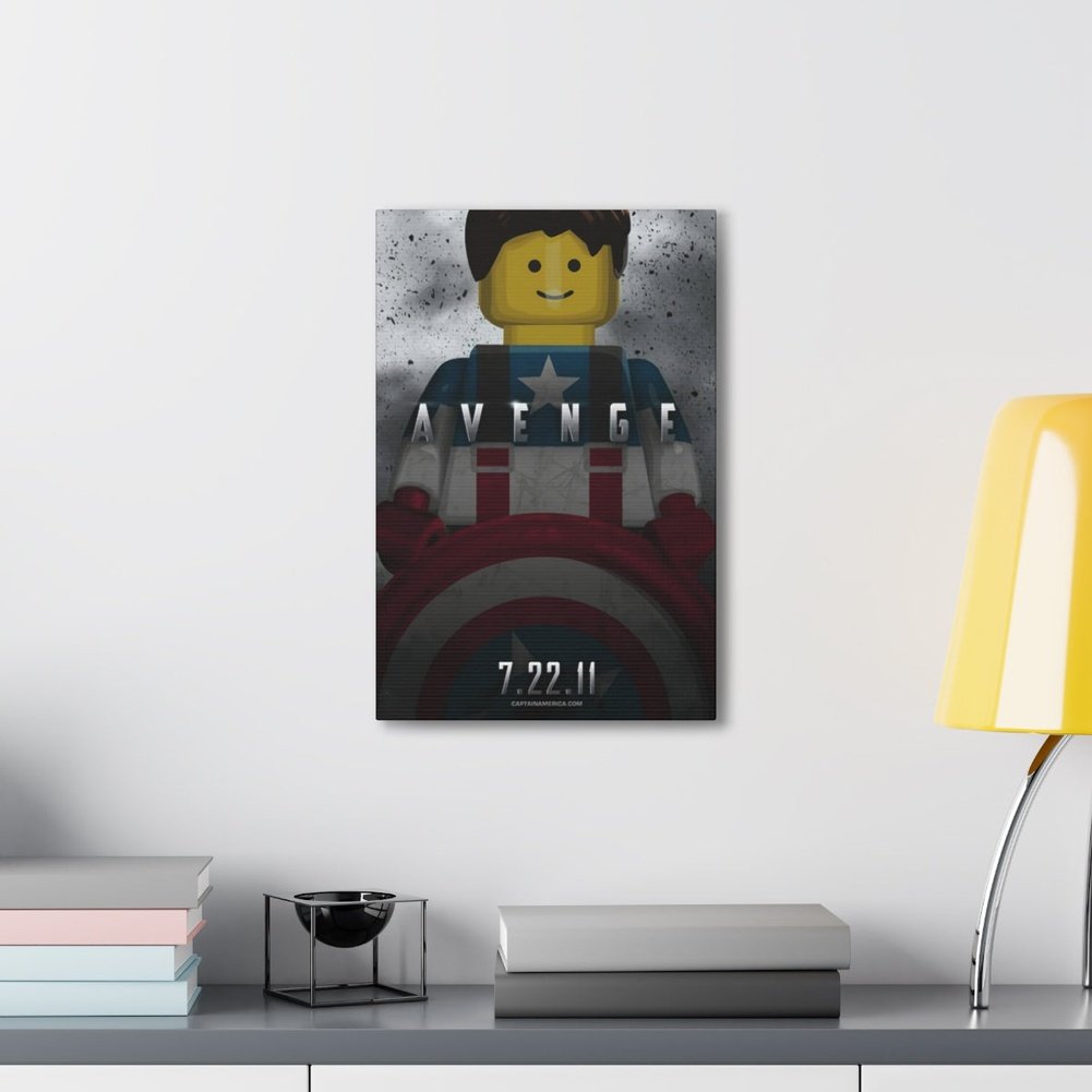 Captain America LEGO Movie Wall Art Canvas Art With Backing. K&B Brick Store