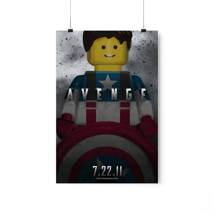 MOC NON LEGO Captain America LEGO Movie Wall Art POSTER ONLY