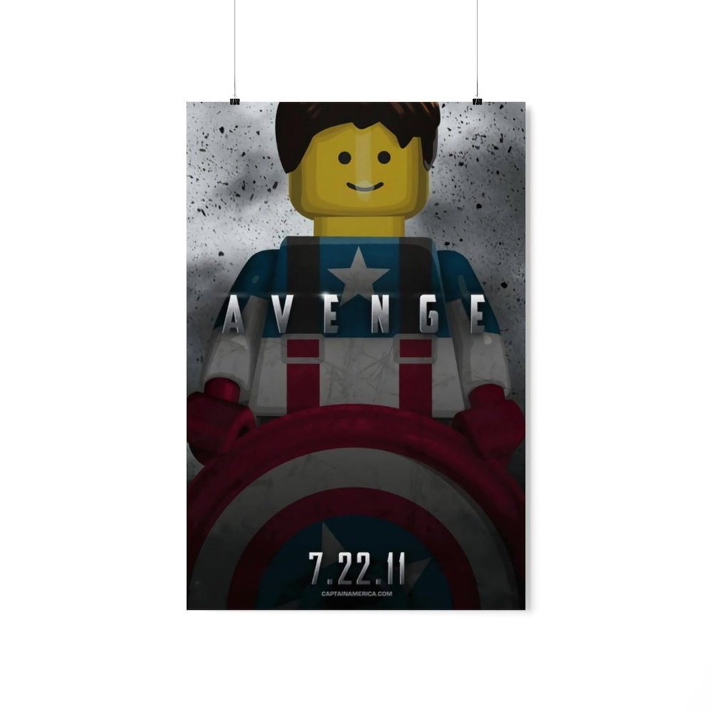 MOC NON LEGO Captain America LEGO Movie Wall Art POSTER ONLY