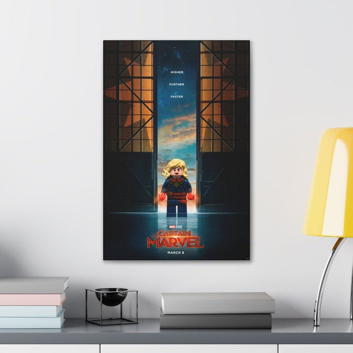 Captain Marvel LEGO Movie Wall Art Canvas Art With Backing. K&B Brick Store