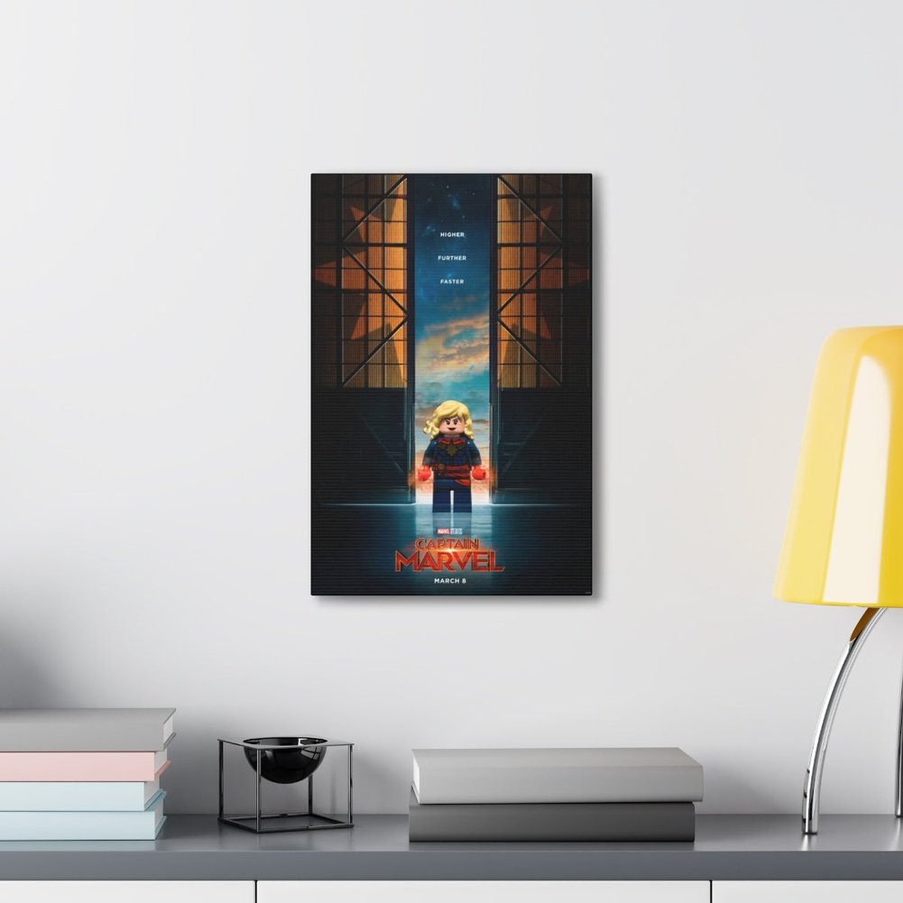 Captain Marvel LEGO Movie Wall Art Canvas Art With Backing. K&B Brick Store