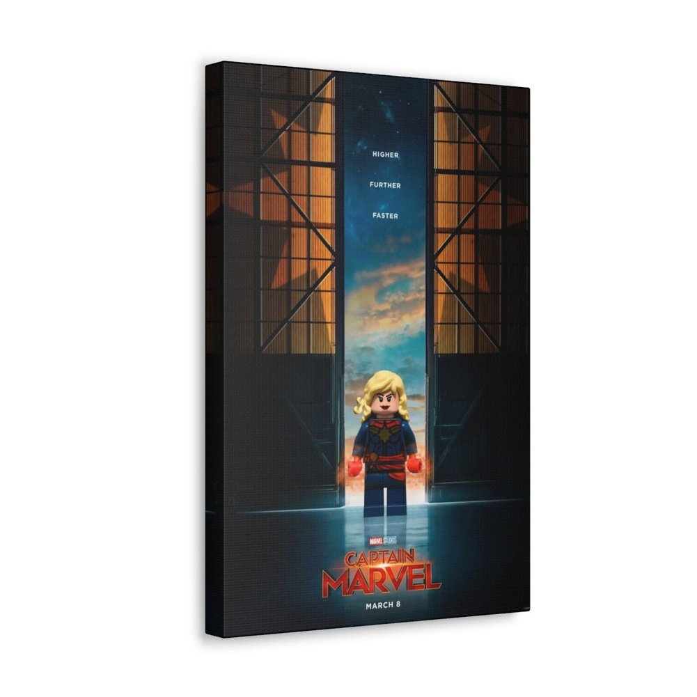 Captain Marvel LEGO Movie Wall Art Canvas Art With Backing. K&B Brick Store