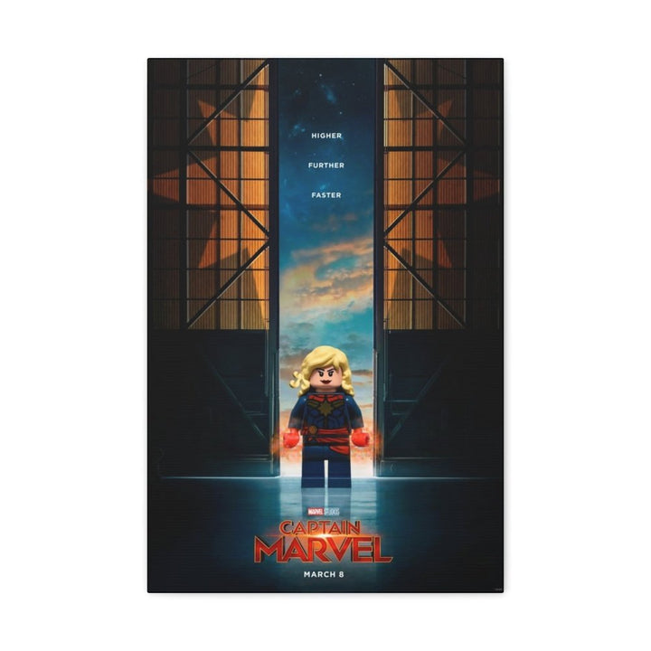 Captain Marvel LEGO Movie Wall Art Canvas Art With Backing. K&B Brick Store