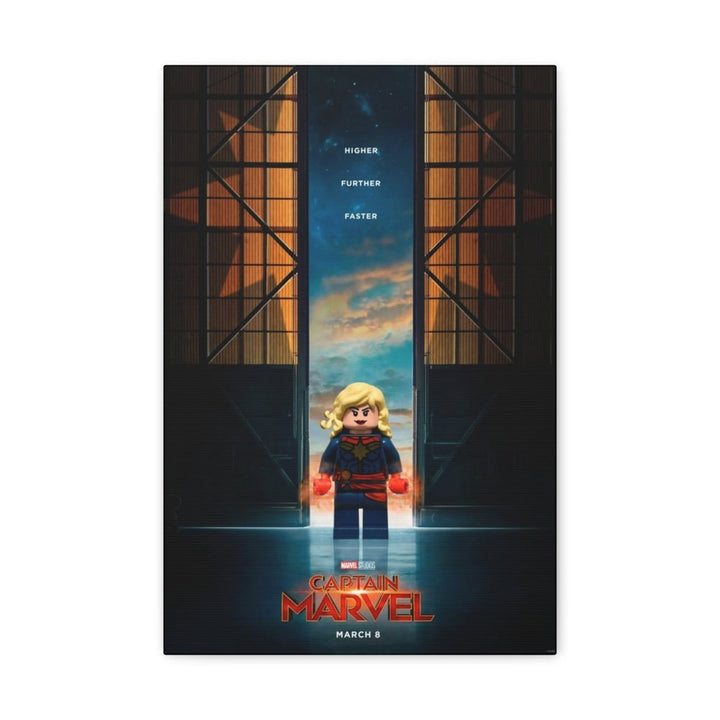 Captain Marvel LEGO Movie Wall Art Canvas Art With Backing. K&B Brick Store