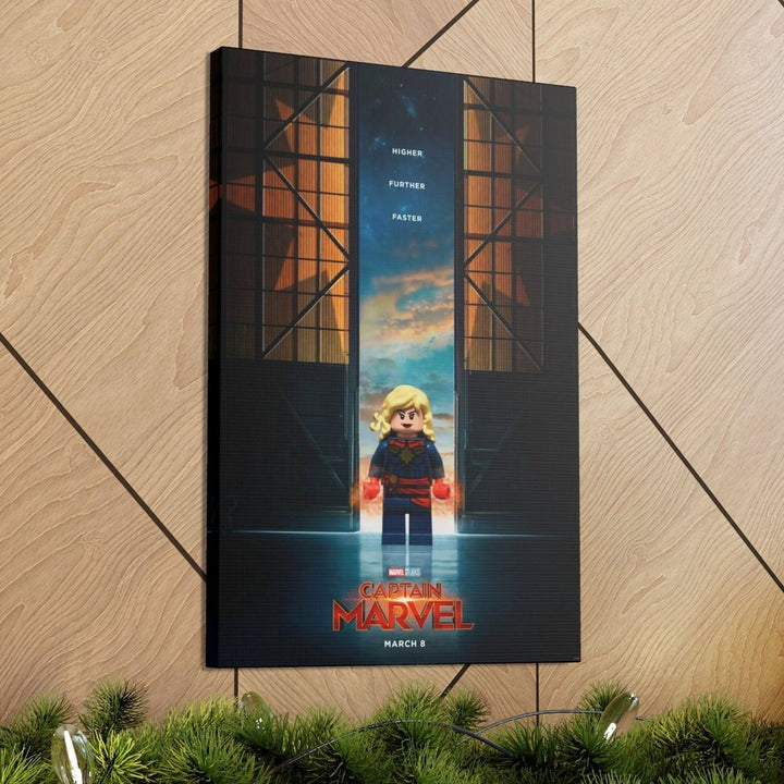 Captain Marvel LEGO Movie Wall Art Canvas Art With Backing. K&B Brick Store