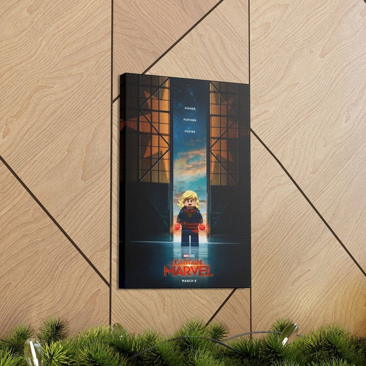 Captain Marvel LEGO Movie Wall Art Canvas Art With Backing. K&B Brick Store