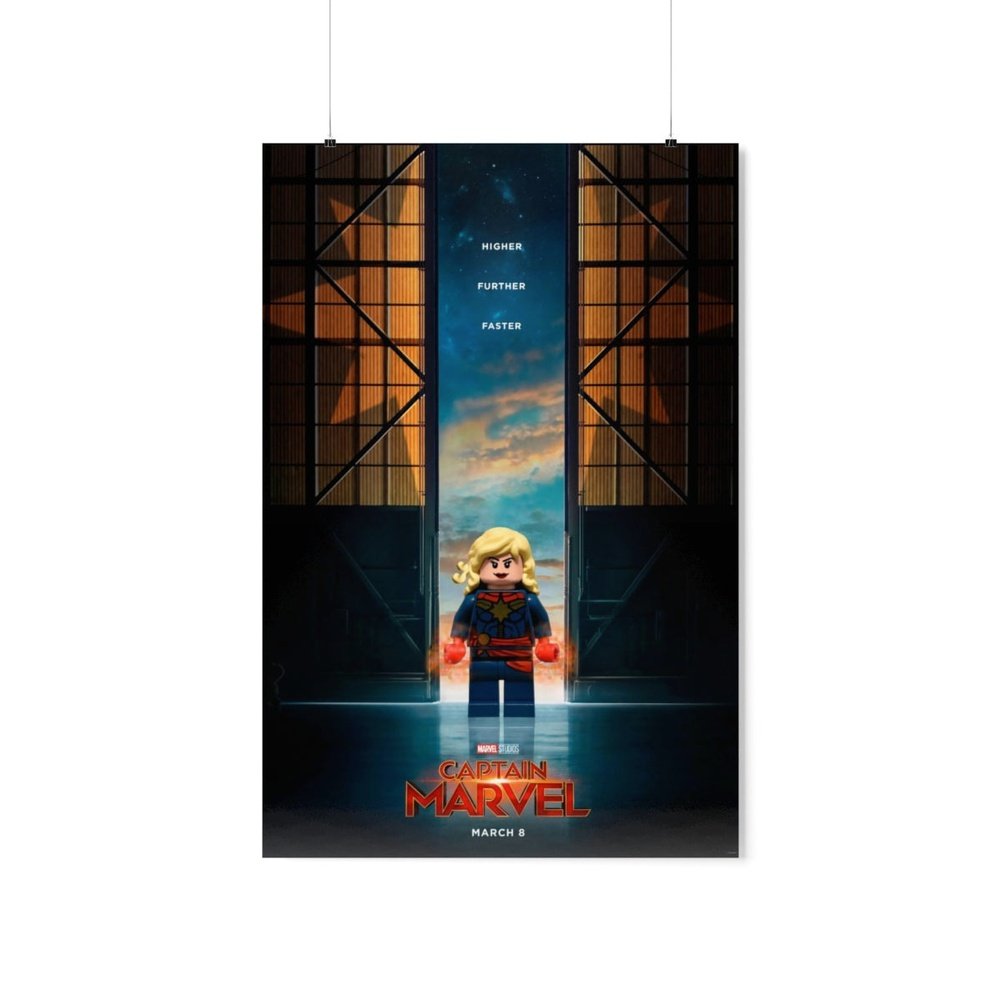 Captain Marvel LEGO Movie Wall Art POSTER ONLY Jurassic Bricks