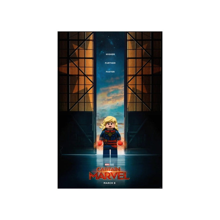 Captain Marvel LEGO Movie Wall Art POSTER ONLY Jurassic Bricks