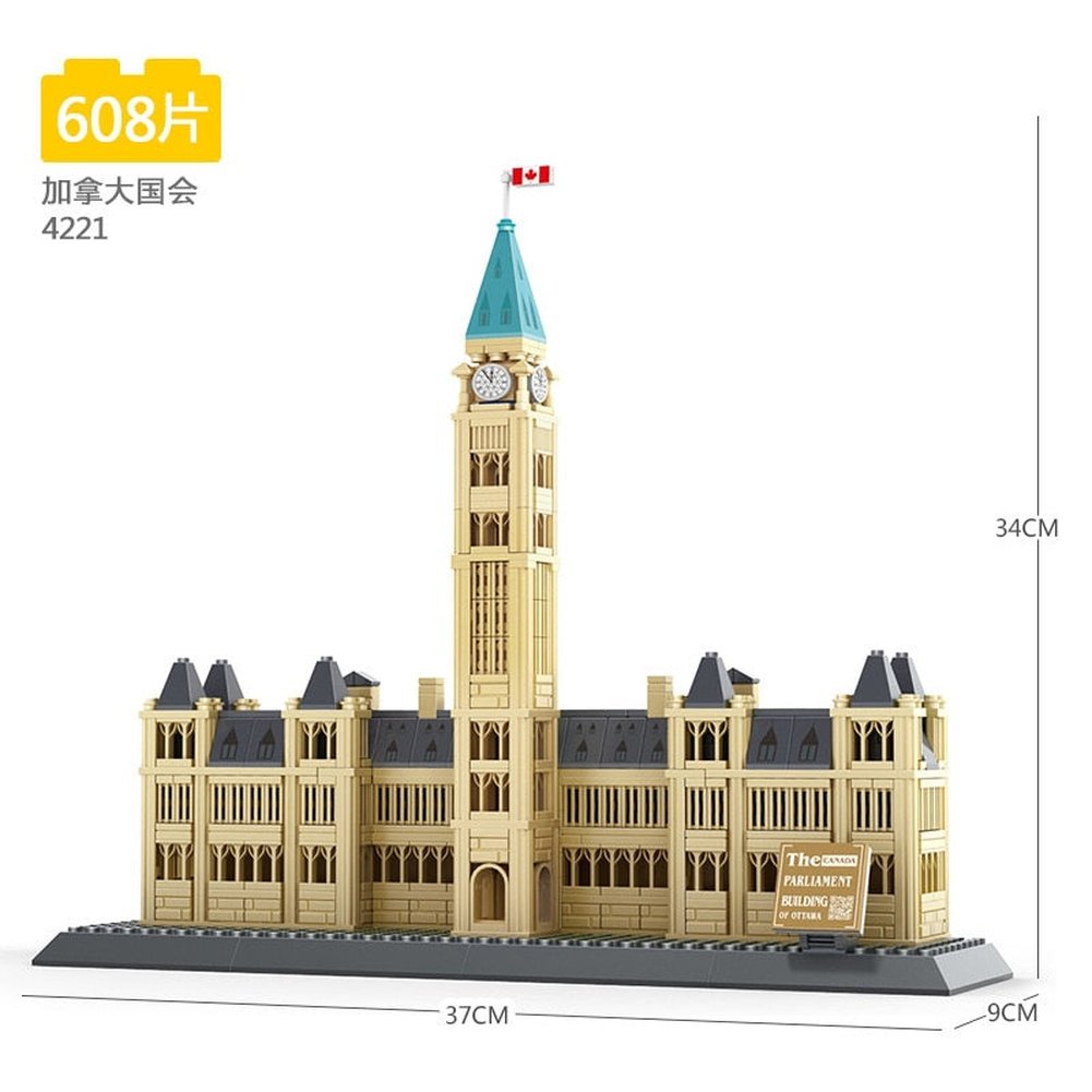 City Architecture Big Ben Eiffel Tower Paris World Famous Building Brick Statue Liberty America Taj Mahal Construction Toy Villa Jurassic Bricks