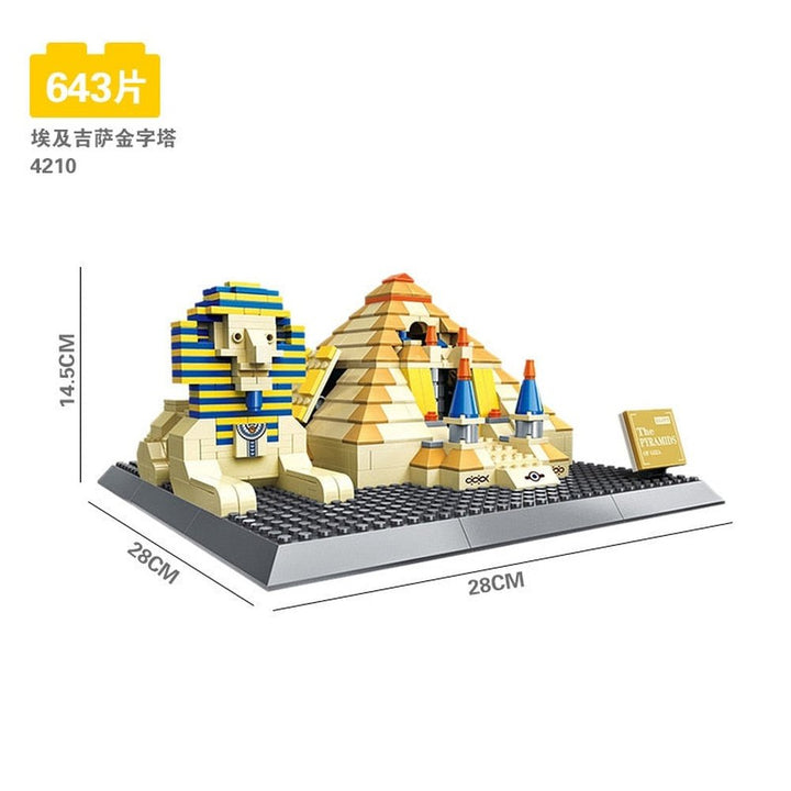 City Architecture Big Ben Eiffel Tower Paris World Famous Building Brick Statue Liberty America Taj Mahal Construction Toy Villa Jurassic Bricks