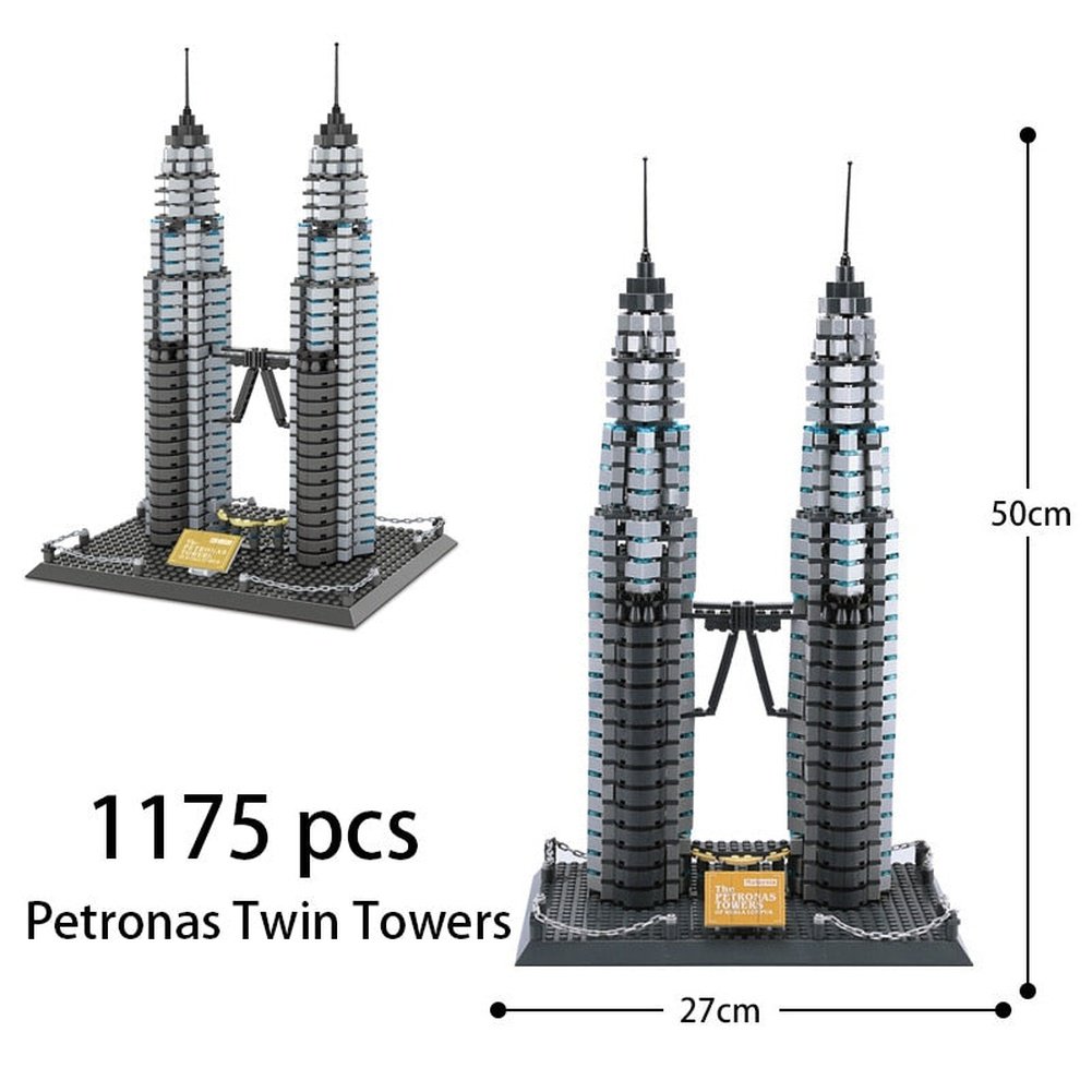 City Architecture Big Ben Eiffel Tower Paris World Famous Building Brick Statue Liberty America Taj Mahal Construction Toy Villa Jurassic Bricks