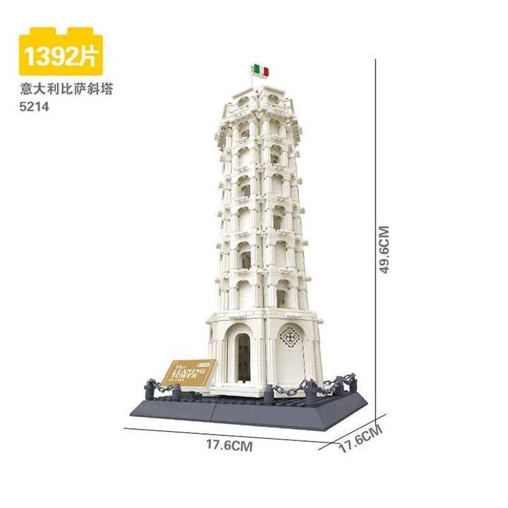 City Architecture Big Ben Eiffel Tower Paris World Famous Building Brick Statue Liberty America Taj Mahal Construction Toy Villa Jurassic Bricks