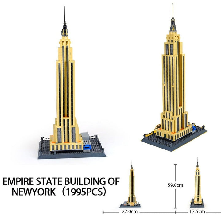 City Architecture Big Ben Eiffel Tower Paris World Famous Building Brick Statue Liberty America Taj Mahal Construction Toy Villa Jurassic Bricks