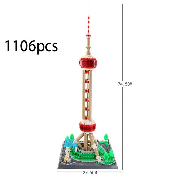 City Architecture Big Ben Eiffel Tower Paris World Famous Building Brick Statue Liberty America Taj Mahal Construction Toy Villa Jurassic Bricks