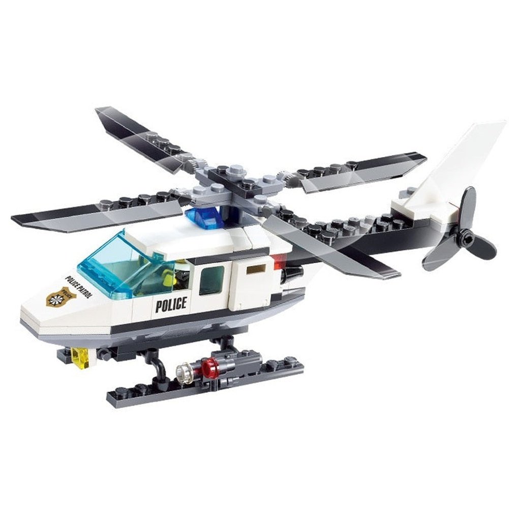 MOC NON LEGO City Police Helicopter Car SWAT Plane Carrier Vehicle MOC Aircraft Building Blocks Bricks Classic Model Toy For Kids