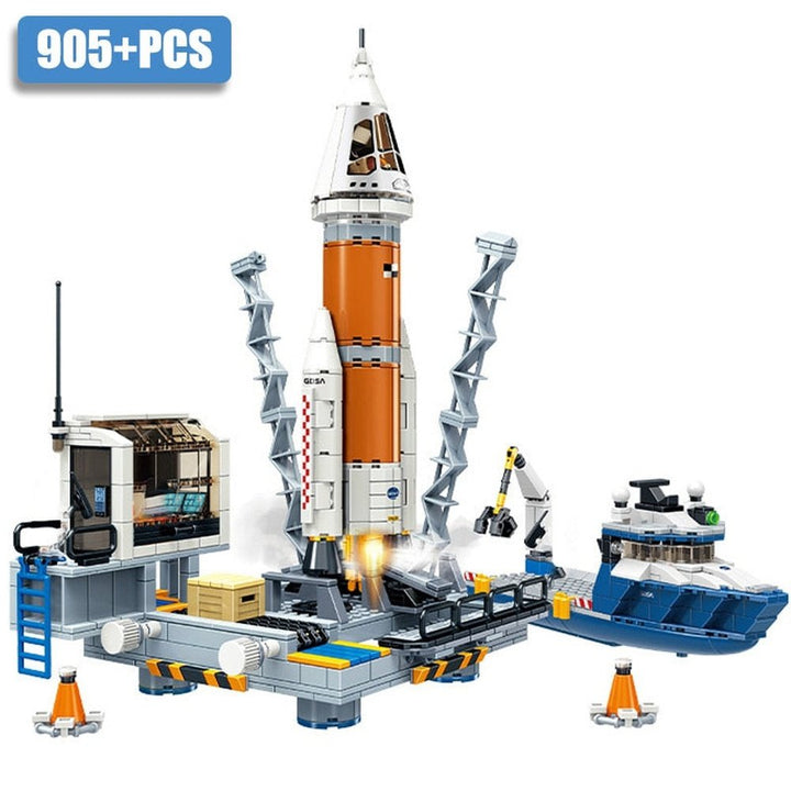 City Space Explore Shuttle Launch Center Building Blocks Set Rocket Satellite With Spaceman Bricks Toy For Children Xmas Gifts Jurassic Bricks